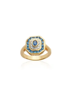 Online Bague 2 tons saphir véritable Femme Accessoires Et Bijoux