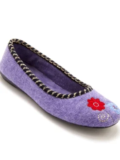 Hot Ballerines brodées Femme Pantoufles, Chaussons