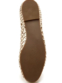 Sale Ballerines en cuir tressées Femme Ballerines