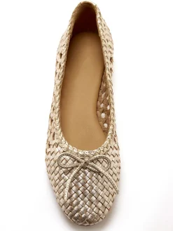 Sale Ballerines en cuir tressées Femme Ballerines