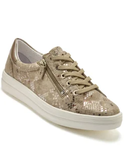 Best Baskets cuir avec zip et lacets Femme Baskets, Derbies