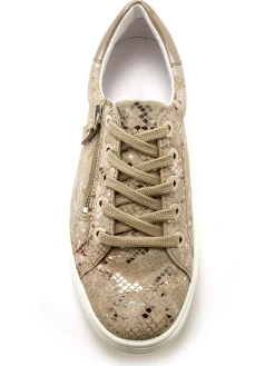 Best Baskets cuir avec zip et lacets Femme Baskets, Derbies