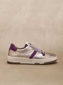 Discount Baskets cuir effet métallisé Femme Baskets, Derbies