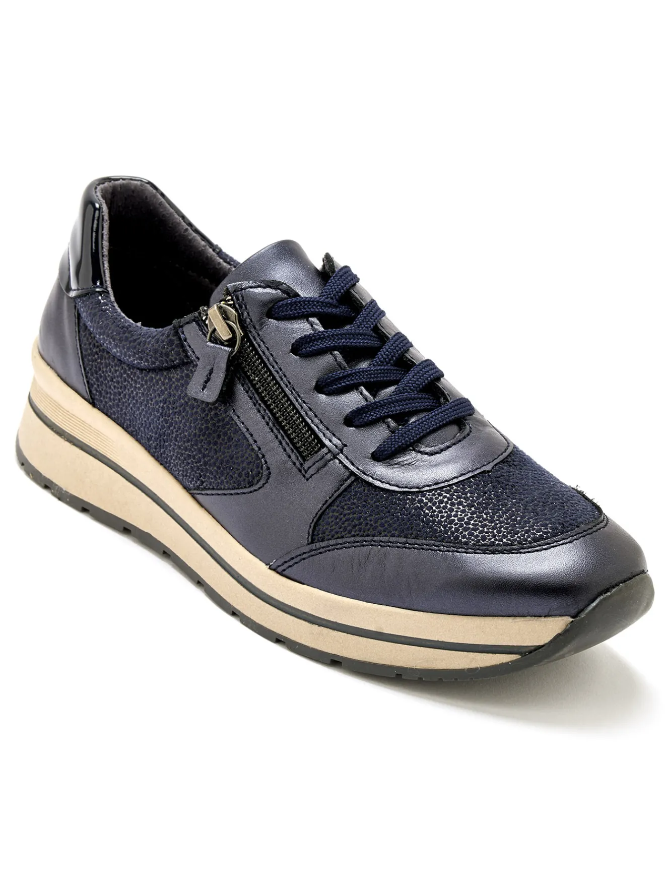 Baskets zip et lacets semelle amovible Femme Baskets, Derbies