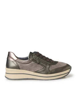 Outlet Baskets zip et lacets semelle amovible Femme Baskets, Derbies
