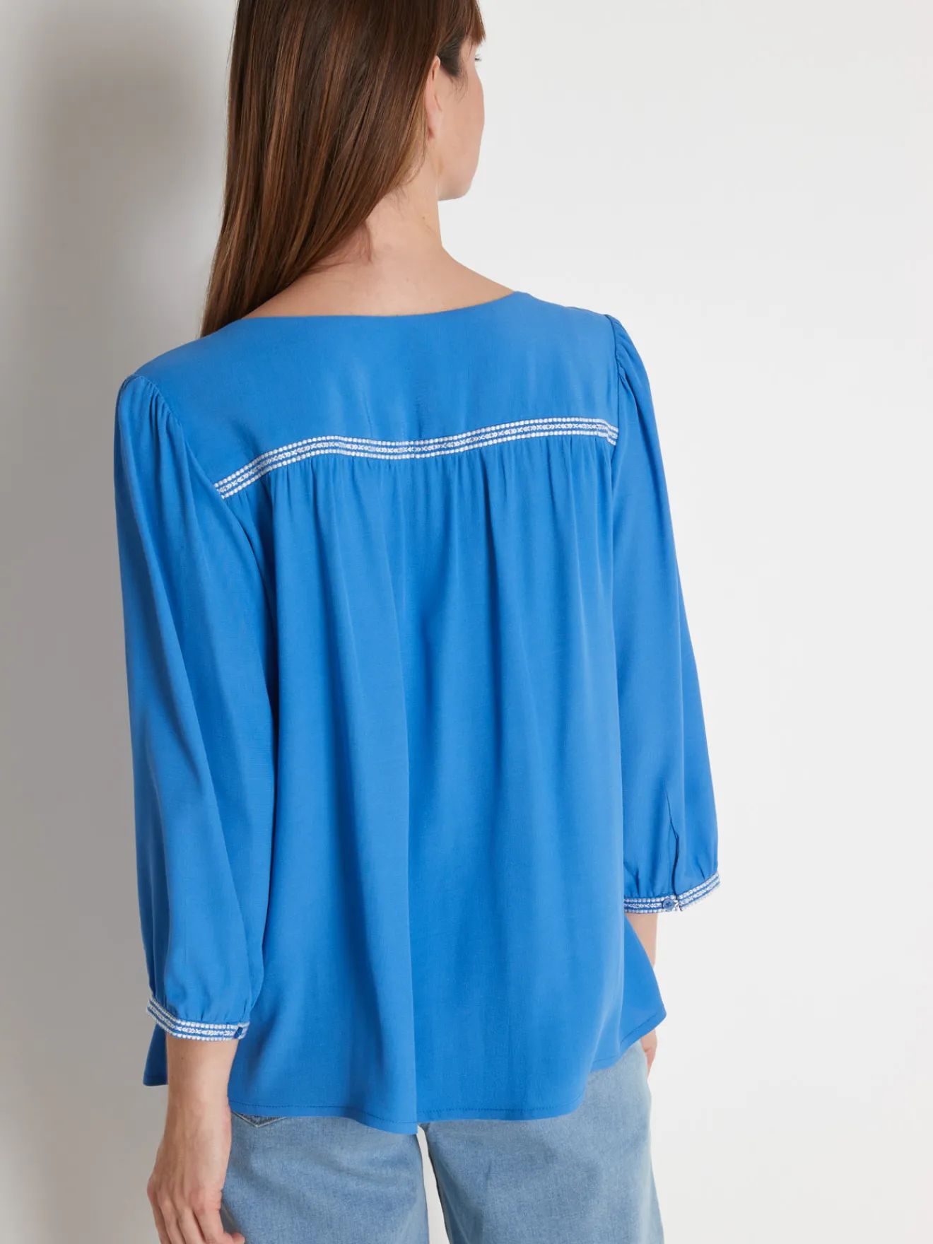 Online Blouse ample en crêpe Femme Tunique|Chemisier, Blouse