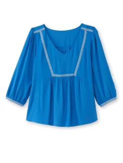 Online Blouse ample en crêpe Femme Tunique|Chemisier, Blouse