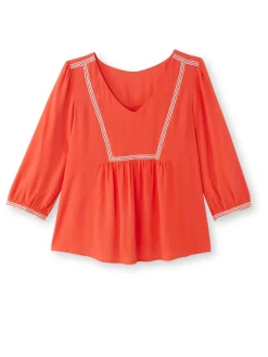 Discount Blouse ample en crêpe Femme Tunique|Chemisier, Blouse