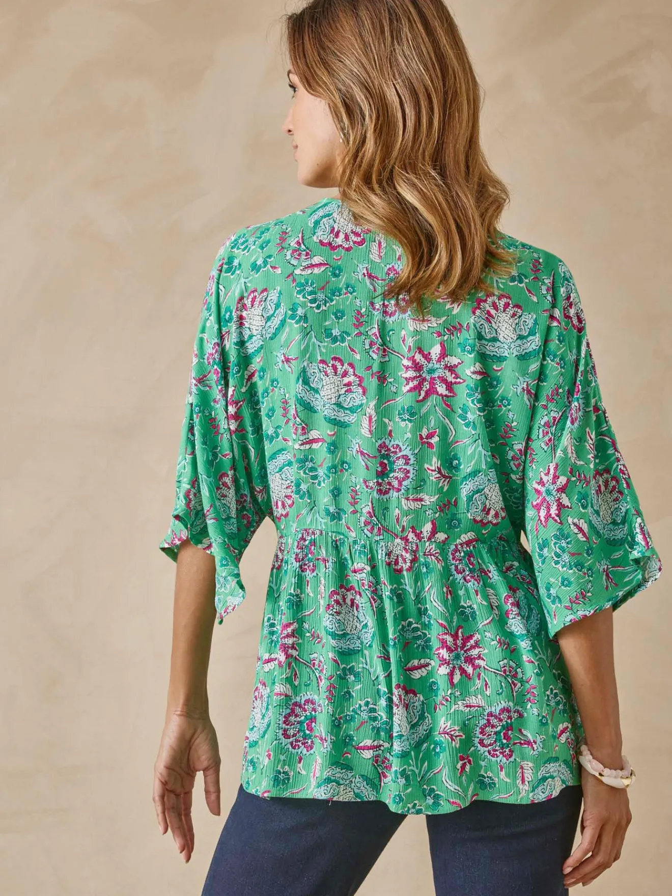 Discount Blouse ample en crêpe fluide Femme Chemisier, Blouse