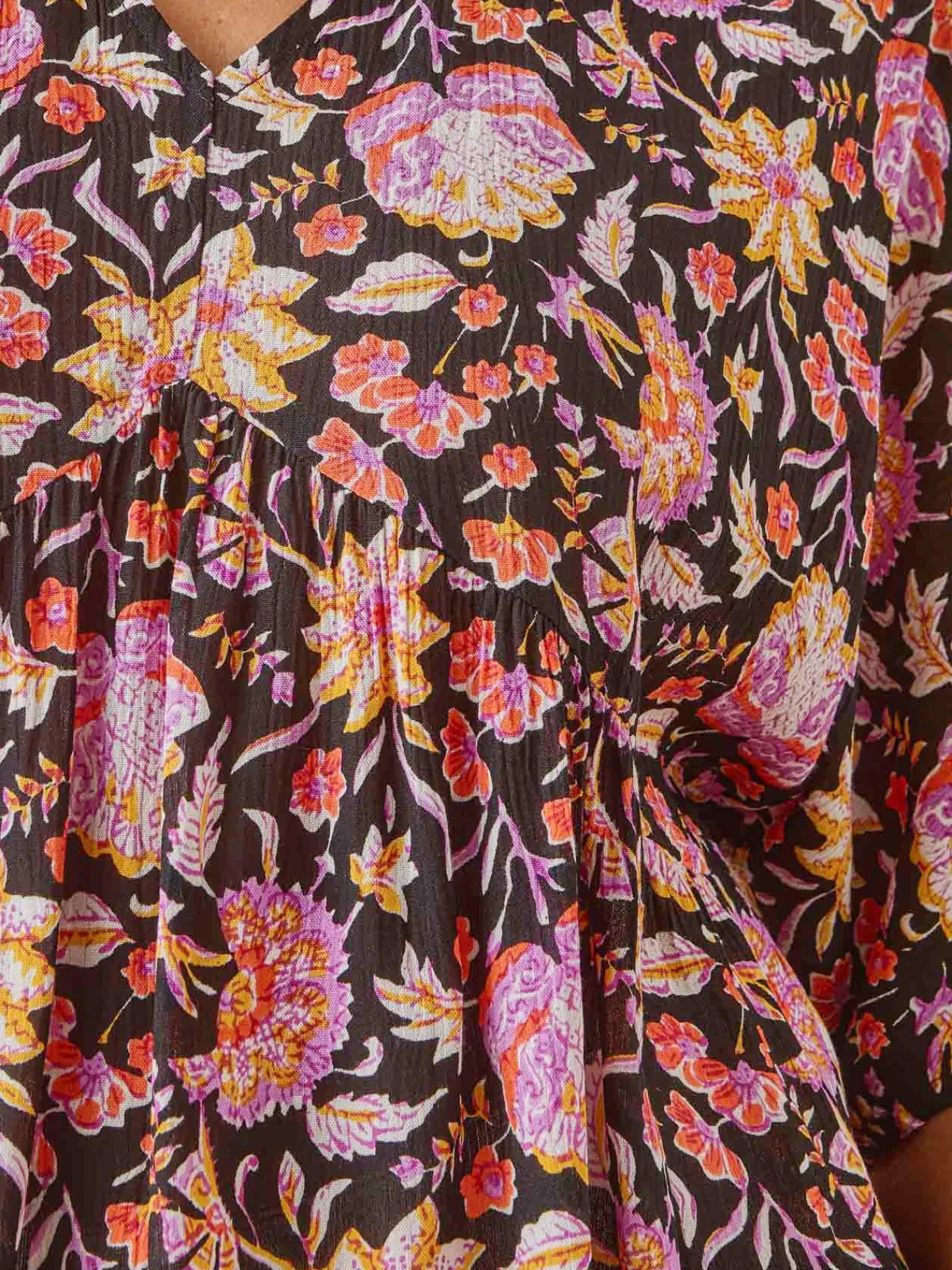 Discount Blouse ample en crêpe fluide Femme Chemisier, Blouse