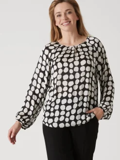 Outlet Blouse ample voile satiné Femme Tunique|Chemisier, Blouse