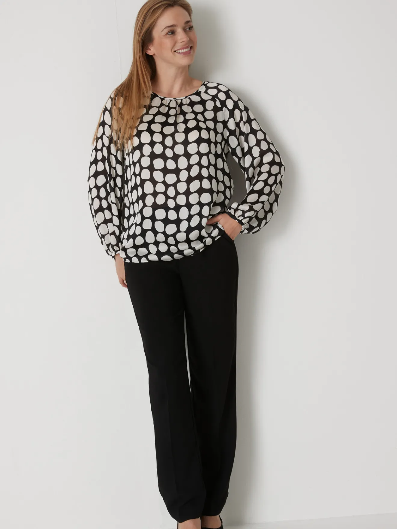 Outlet Blouse ample voile satiné Femme Tunique|Chemisier, Blouse