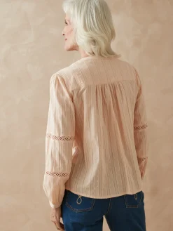 Sale Blouse avec jeu de macramé Femme Tunique|Chemisier, Blouse
