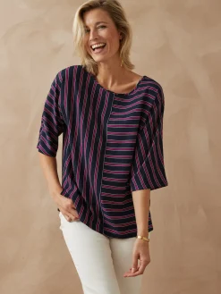 New Blouse crêpe manches chauve-souris Femme Chemisier, Blouse