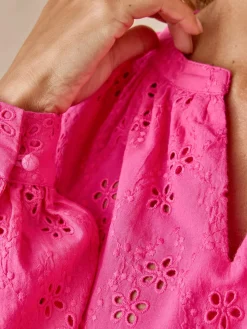 Online Blouse en brooderie anglaise Femme Chemisier, Blouse