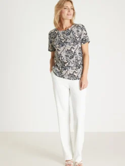 Blouse en crêpe manches courtes Femme Chemisier, Blouse