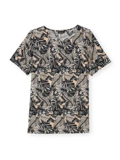 Blouse en crêpe manches courtes Femme Chemisier, Blouse