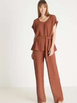 Best Blouse en seersucker Femme Chemisier, Blouse