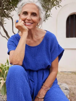 Blouse en seersucker Femme Chemisier, Blouse