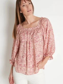 Online Blouse encolure carrée Femme Tunique|Chemisier, Blouse