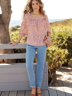 Online Blouse encolure carrée Femme Tunique|Chemisier, Blouse