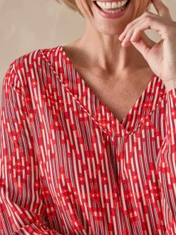 Sale Blouse encolure V Femme Tunique|Chemisier, Blouse