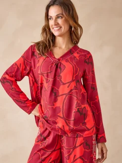 Blouse encolure V Femme Tunique|Chemisier, Blouse