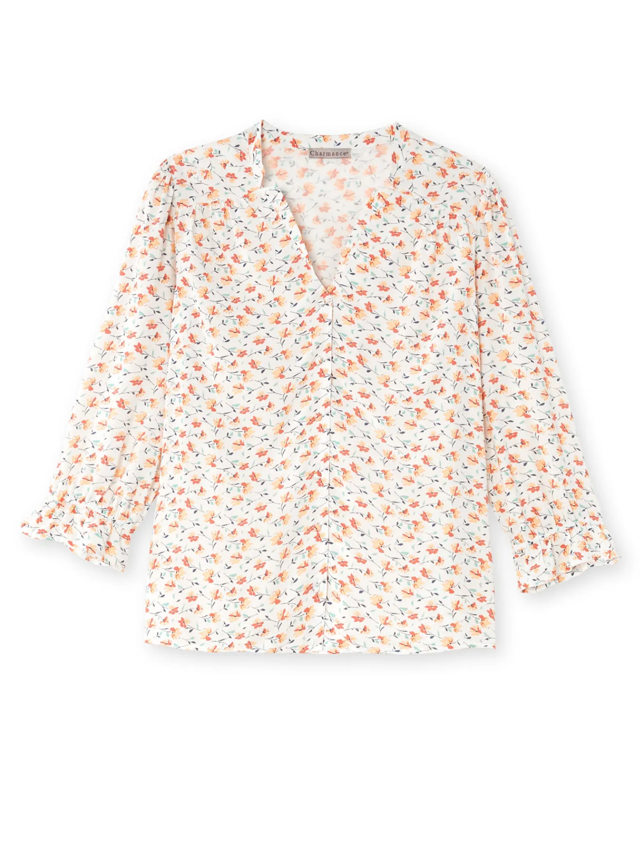 Online Blouse encolure V fantaisie Femme Chemisier, Blouse