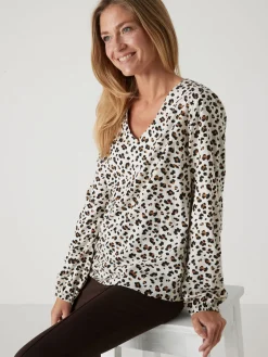 Discount Blouse fluide encolure V Femme Tunique|Chemisier, Blouse