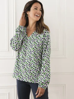 Discount Blouse fluide encolure V Femme Tunique|Chemisier, Blouse