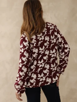 Discount Blouse fluide encolure V Femme Tunique|Chemisier, Blouse