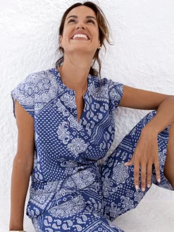 Outlet Blouse fluide manches T Femme Chemisier, Blouse