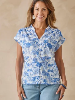 Outlet Blouse fluide manches T Femme Chemisier, Blouse