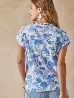 Outlet Blouse fluide manches T Femme Chemisier, Blouse