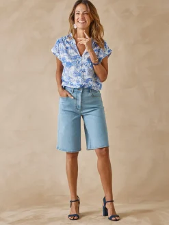 Outlet Blouse fluide manches T Femme Chemisier, Blouse