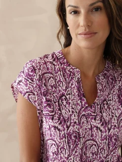 Clearance Blouse fluide manches T Femme Chemisier, Blouse