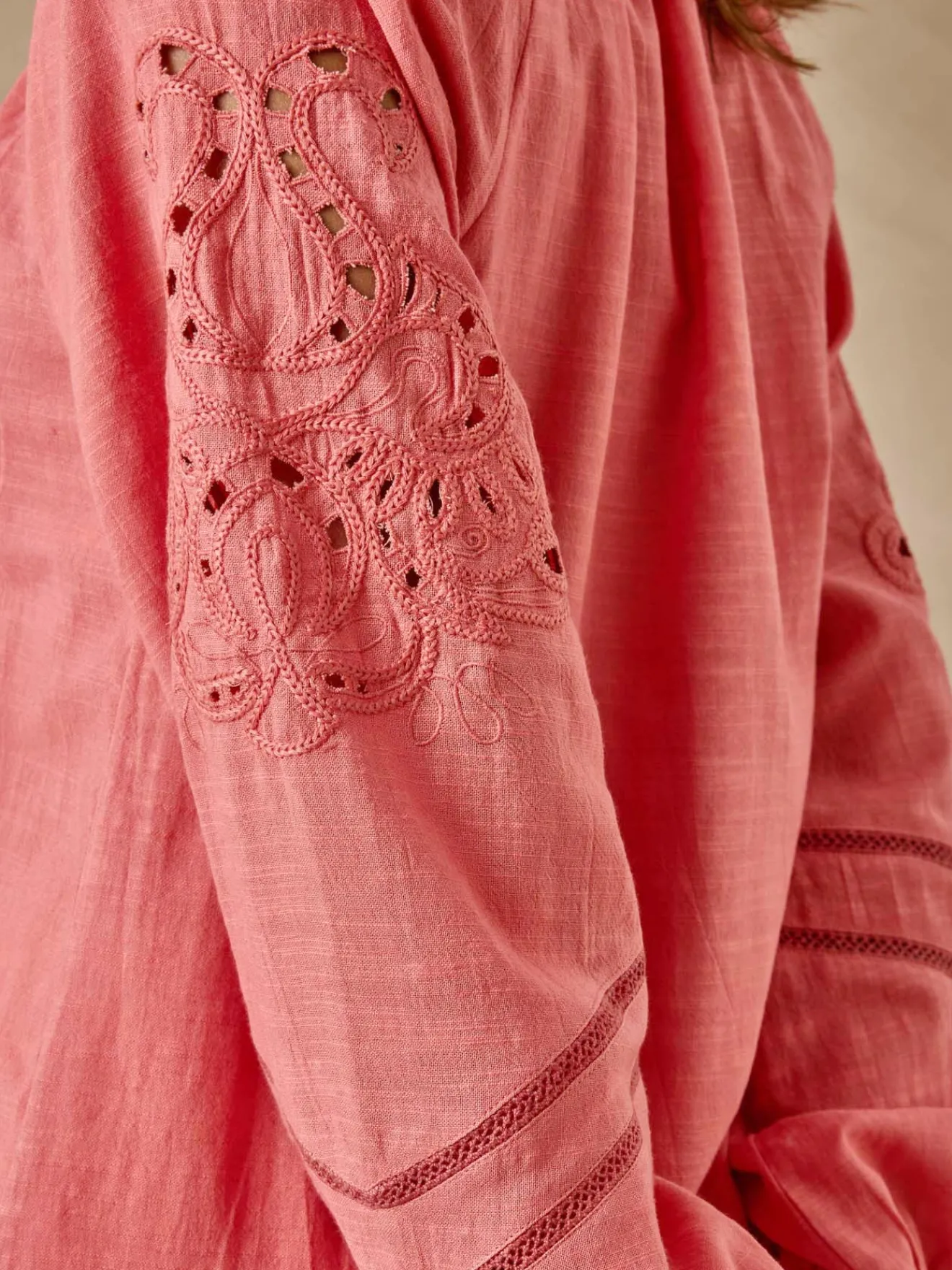 Hot Blouse manches brodées Femme Chemisier, Blouse