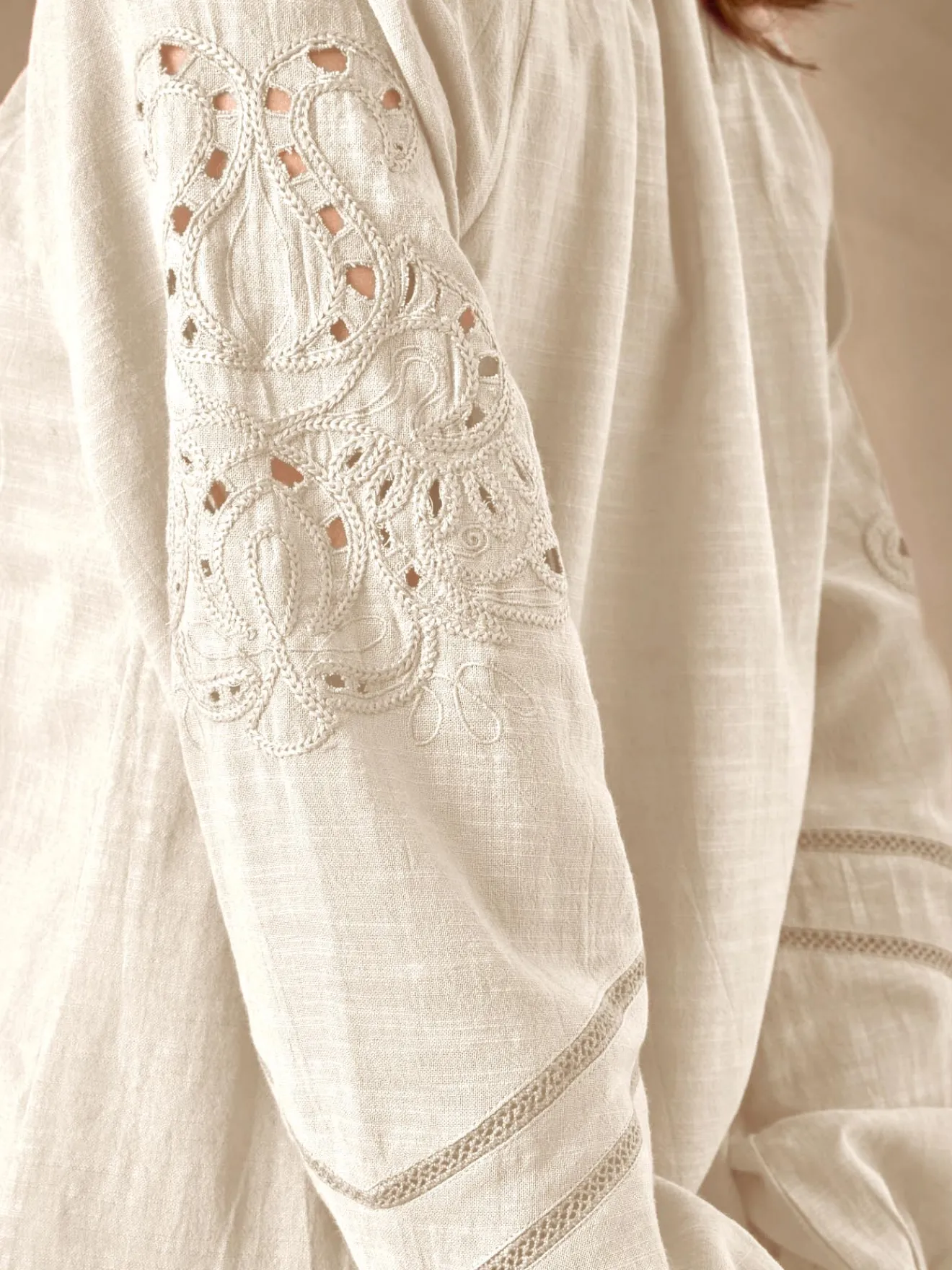 Online Blouse manches brodées Femme Chemisier, Blouse