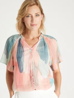 Best Blouse vaporeuse manches papillon Femme Chemisier, Blouse