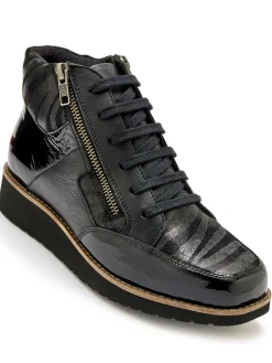 Discount Boots à lacets cuir doublées suédine Femme Boots