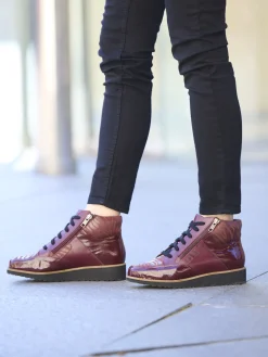 Online Boots à lacets cuir doublées suédine Femme Boots