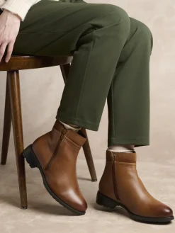 Best Boots en cuir double zip Femme Boots