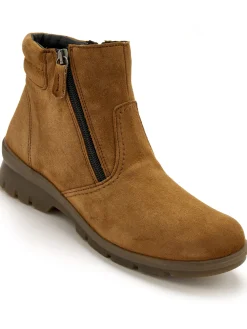 Online Boots en cuir extensible double zip Femme Boots