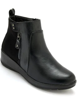 New Boots fourrées compensées double zip Femme Boots