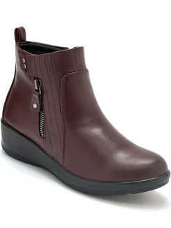 Clearance Boots fourrées compensées double zip Femme Boots