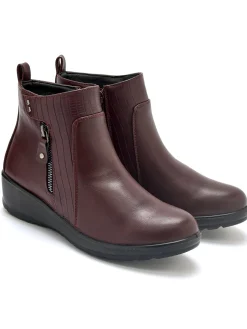 Clearance Boots fourrées compensées double zip Femme Boots