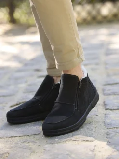 Outlet Boots fourrées double zip Homme Boots|Chaussures Homme