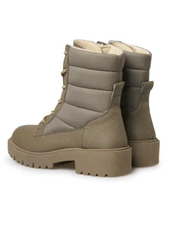 New Boots zippées et lacées doublure suédine Femme Boots