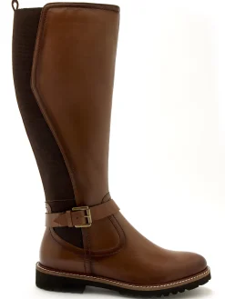 Best Bottes tout cuir zip et élastiques Femme Bottes