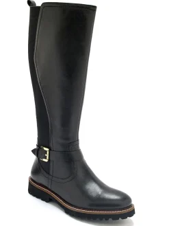 Online Bottes tout cuir zip et élastiques Femme Bottes